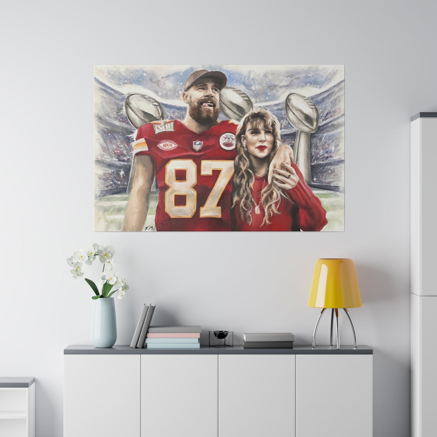 Taylor Swift and Travis Kelce - Canvas Print