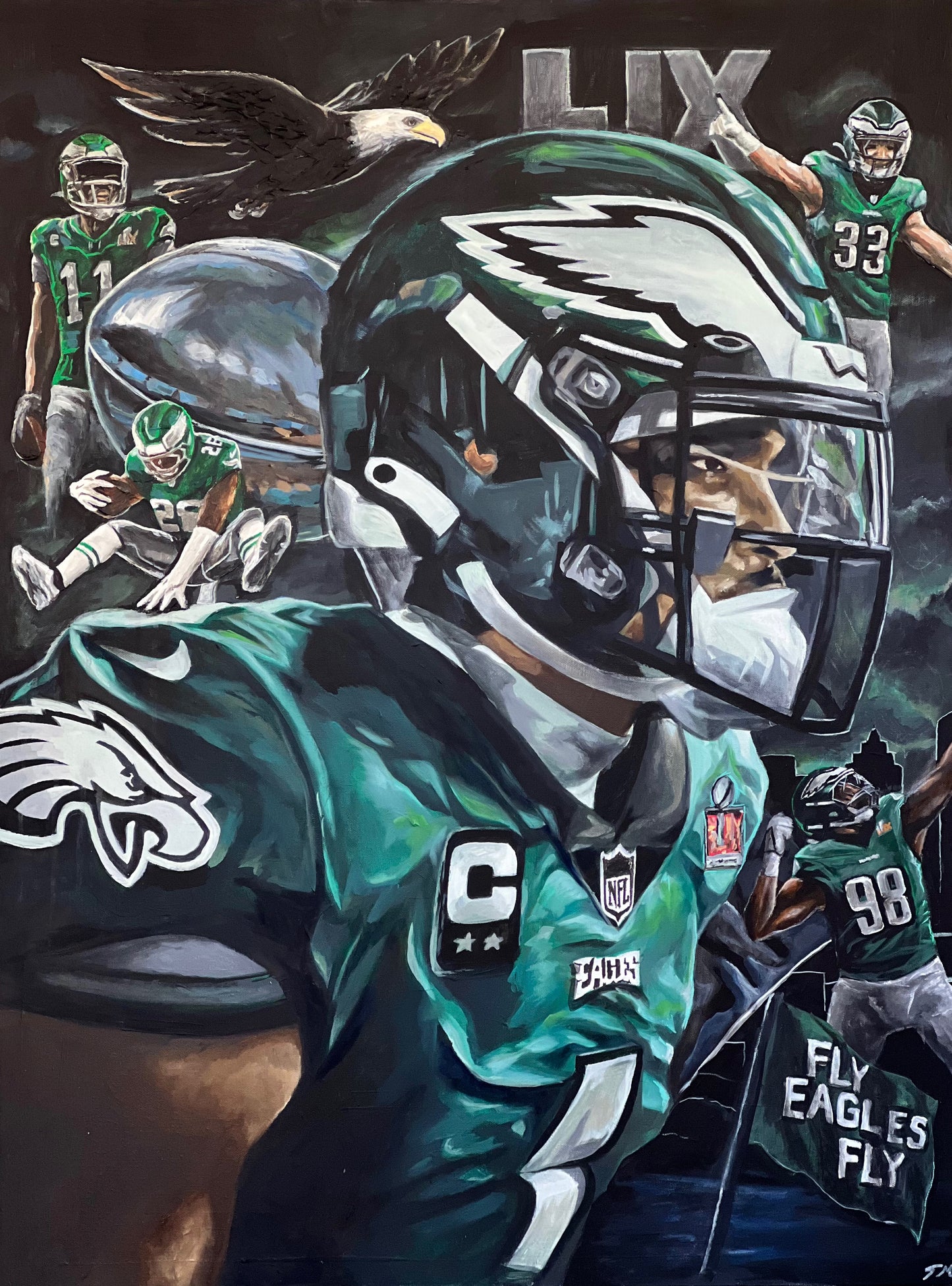 FLY EAGLES FLY - Original Painting