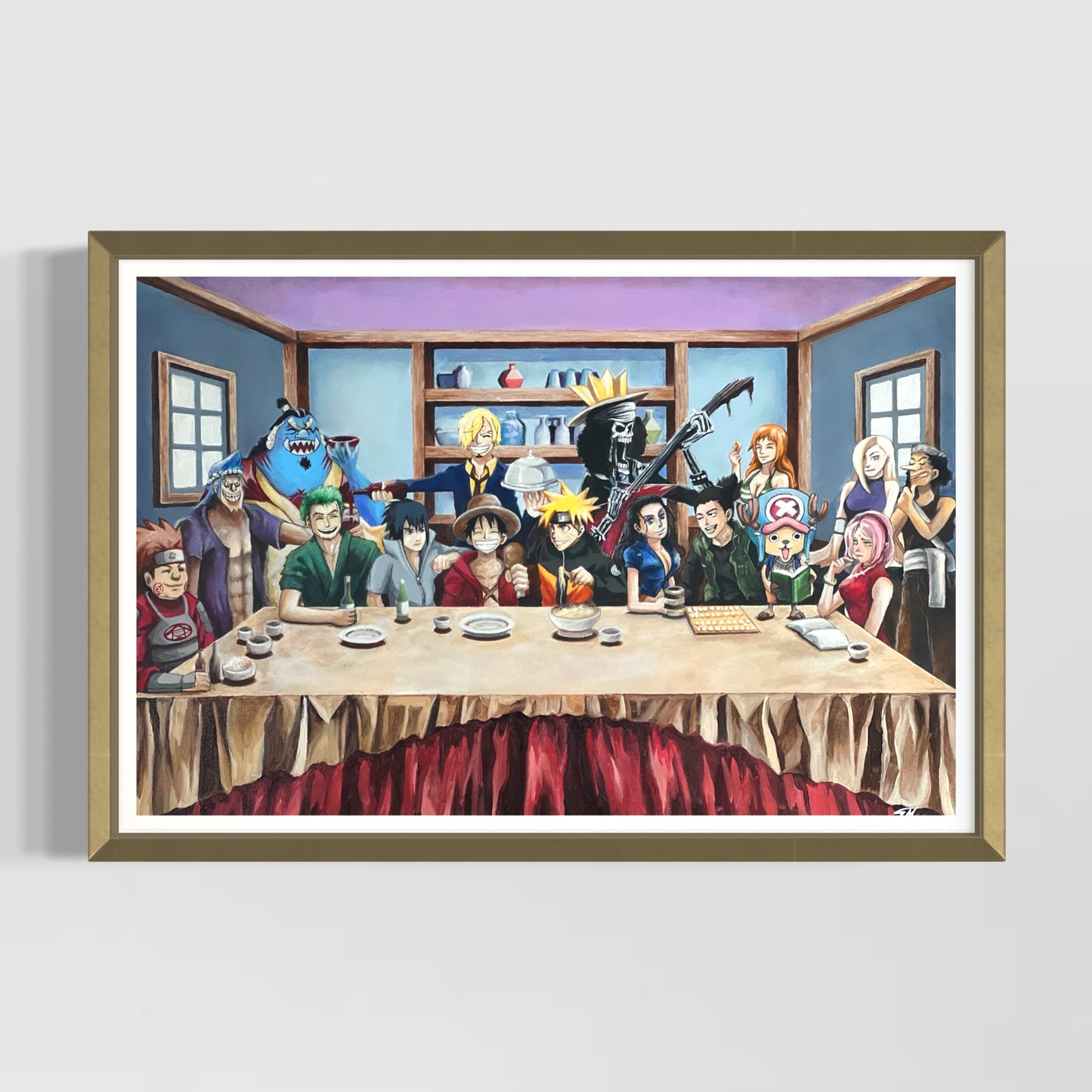 One Piece X Naruto - Framed Print