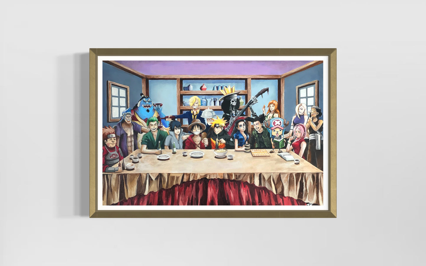 One Piece X Naruto - Framed Print