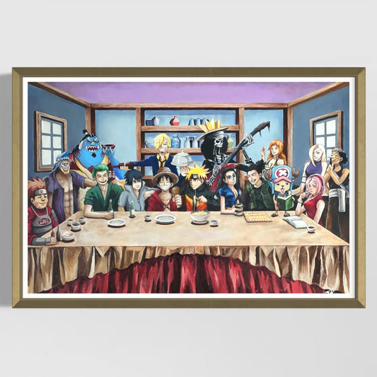 One Piece X Naruto - Framed Print