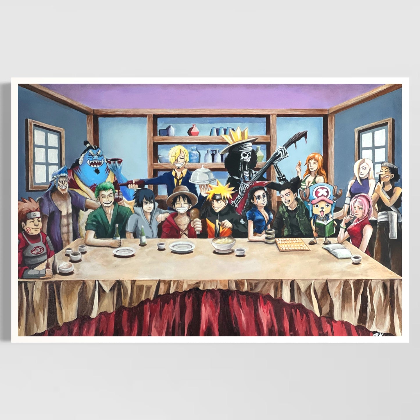 One Piece X Naruto - Framed Print