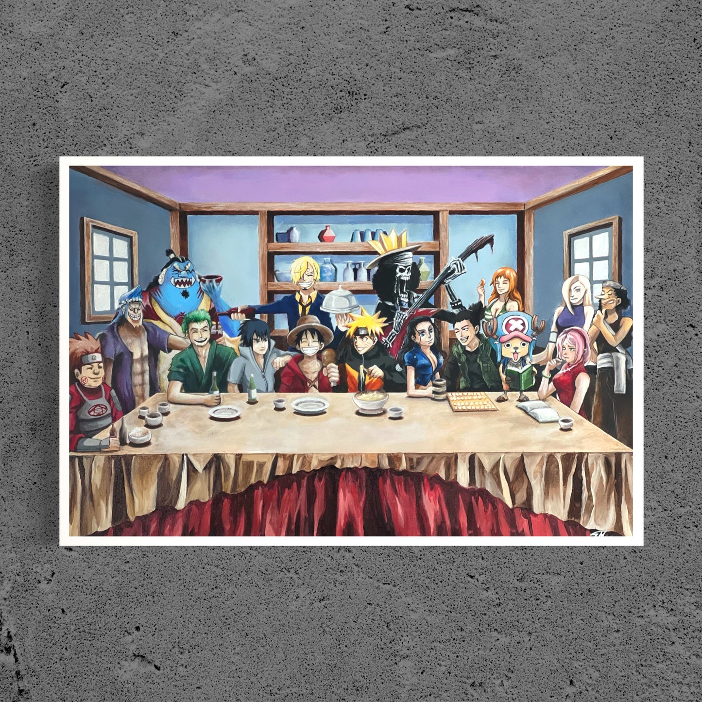 One Piece X Naruto - Framed Print