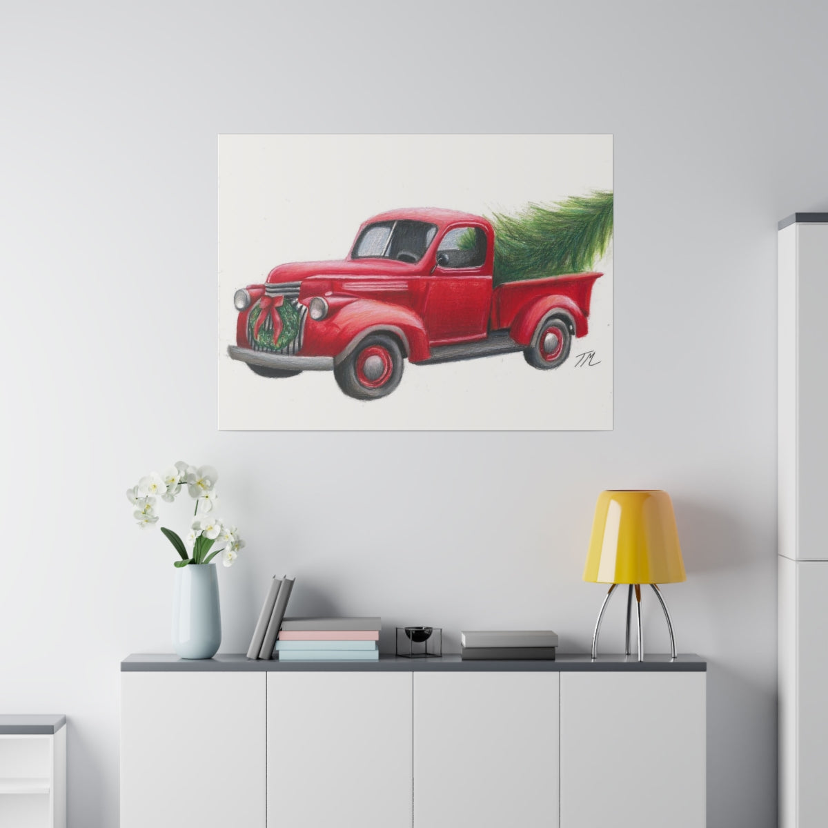 Christmas Truck - Canvas - Tommy Manning Art