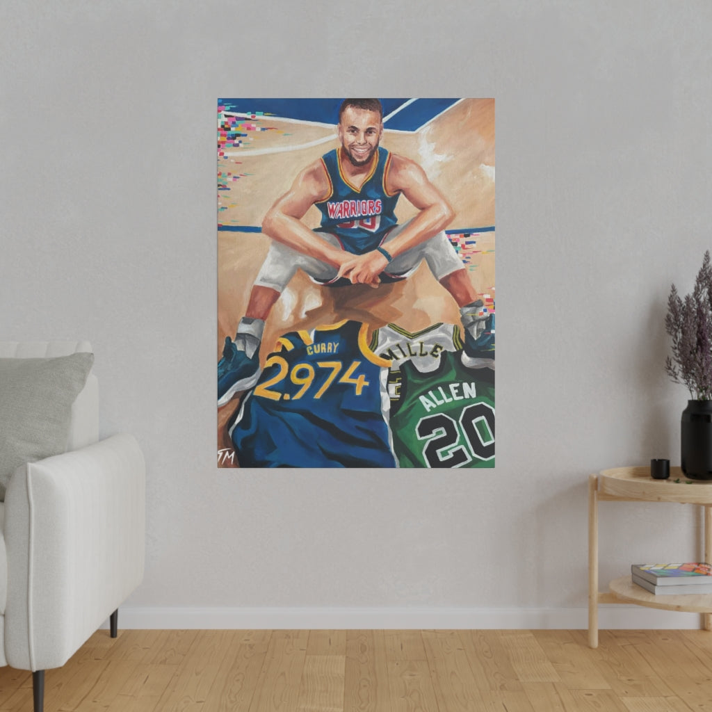 Steph Curry (Glitch) - Canvas - Tommy Manning Art