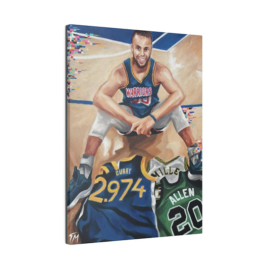 Steph Curry (Glitch) - Canvas - Tommy Manning Art