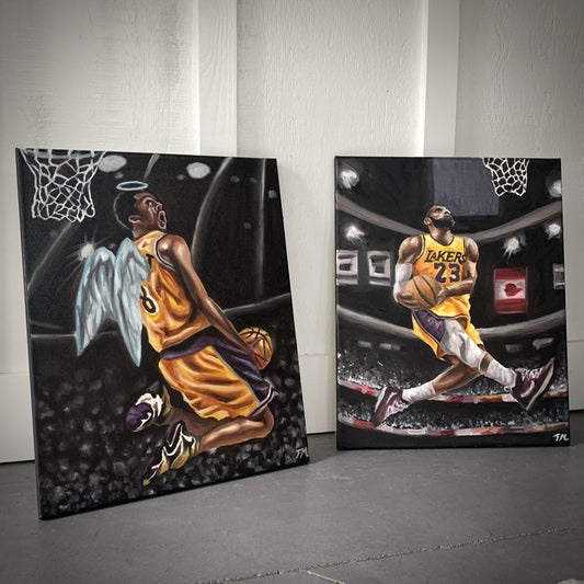 2 G.O.A.T.S - 1 of 1 Original Bundle - 20x16 Oil Paintings - Tommy Manning Art