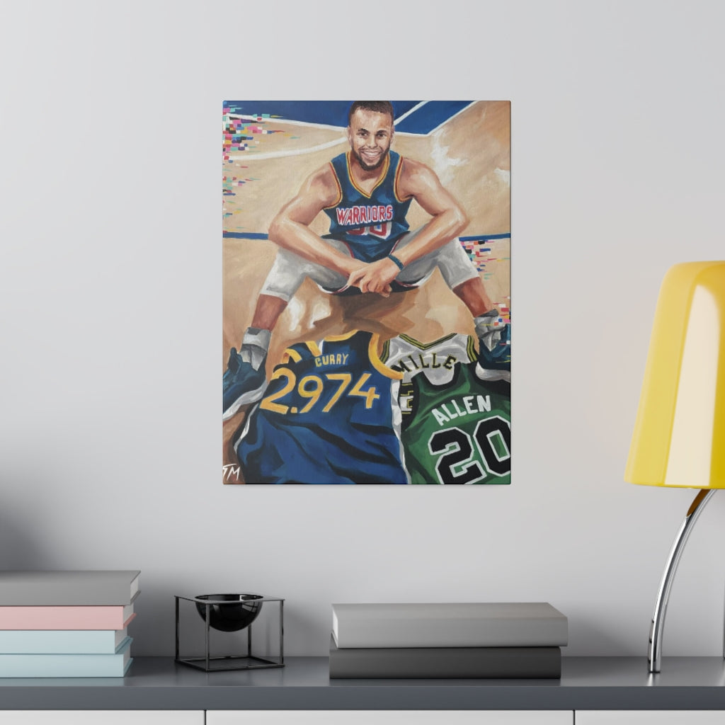 Steph Curry (Glitch) - Canvas - Tommy Manning Art