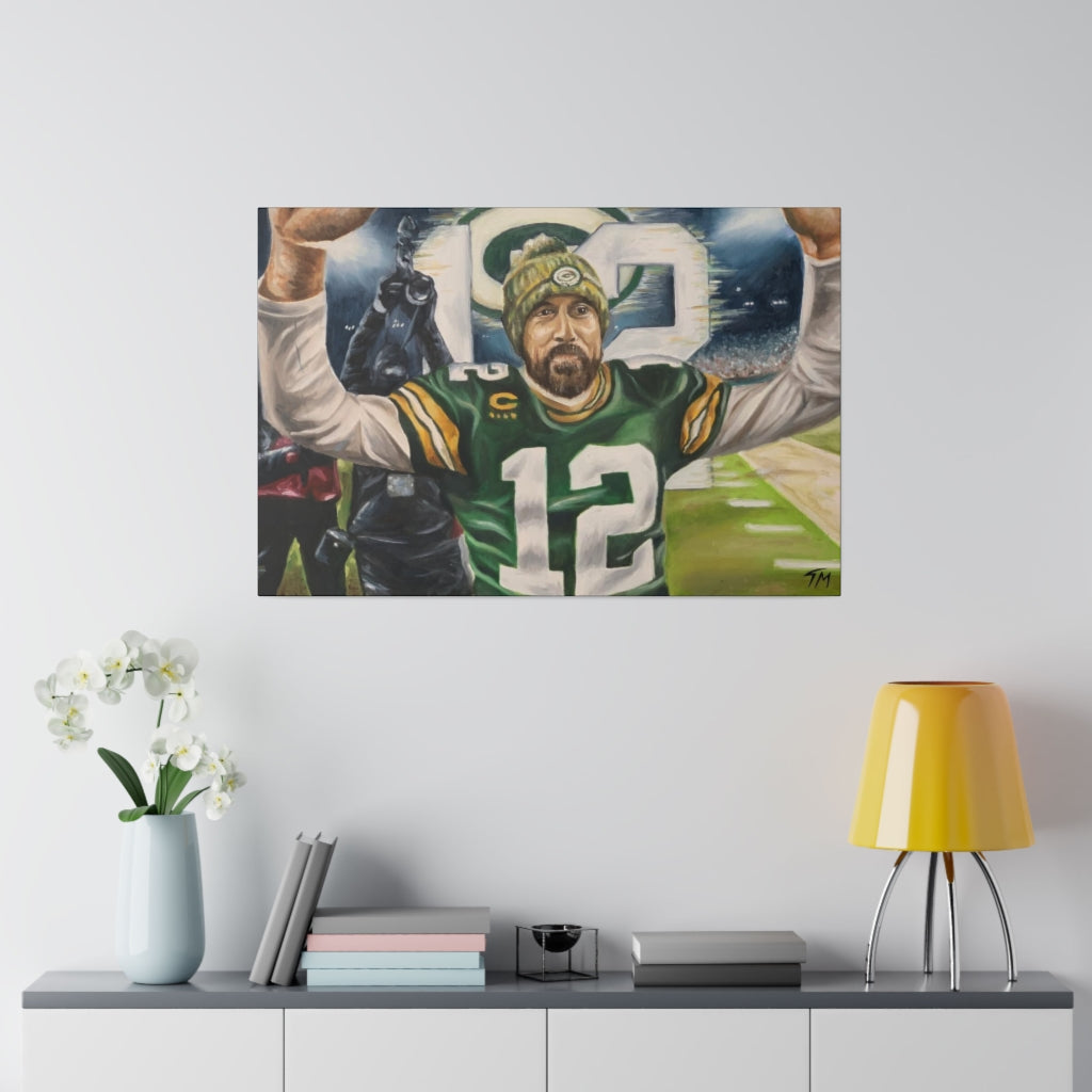 Aaron Rodgers - Canvas - Tommy Manning Art