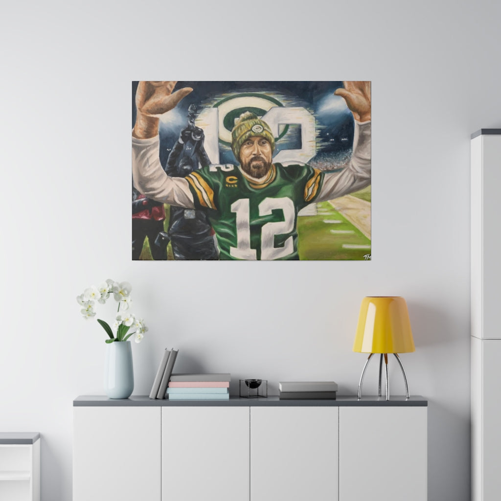 Aaron Rodgers - Canvas - Tommy Manning Art