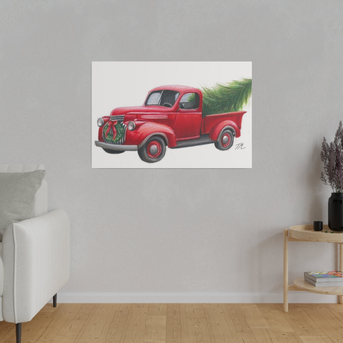 Christmas Truck - Canvas - Tommy Manning Art