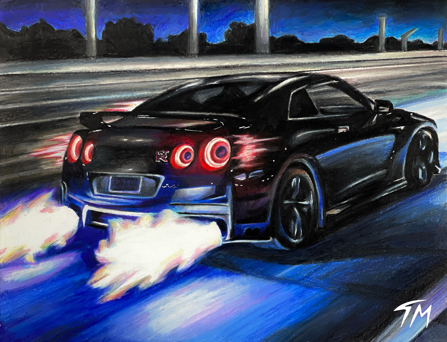 "R35 GTR" - Original Drawing - Tommy Manning Art