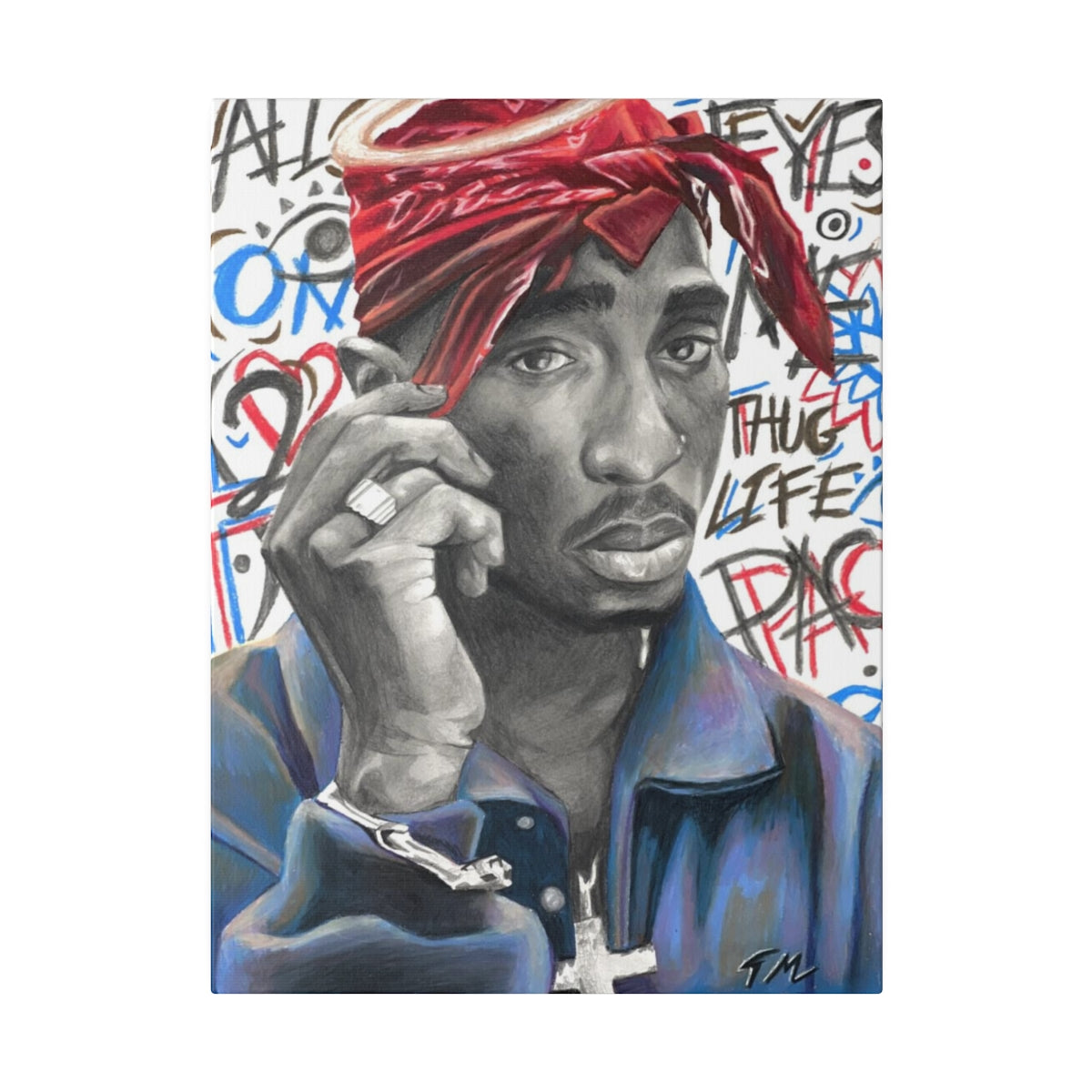 2 Pac - Canvas - Tommy Manning Art