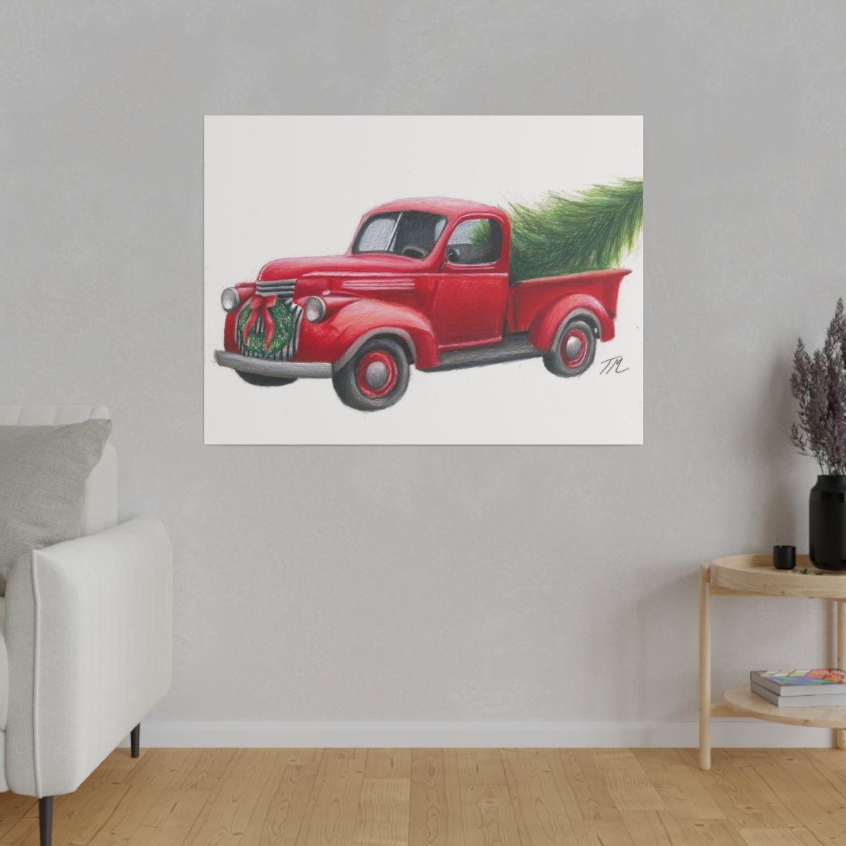 Christmas Truck - Canvas - Tommy Manning Art