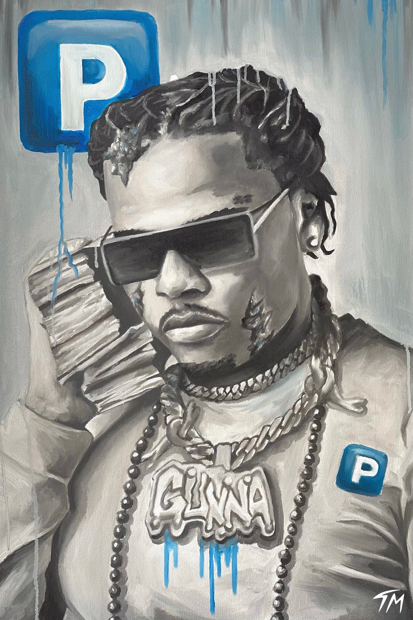 GXNNA "PUSHIN" - Original Painting - Tommy Manning Art