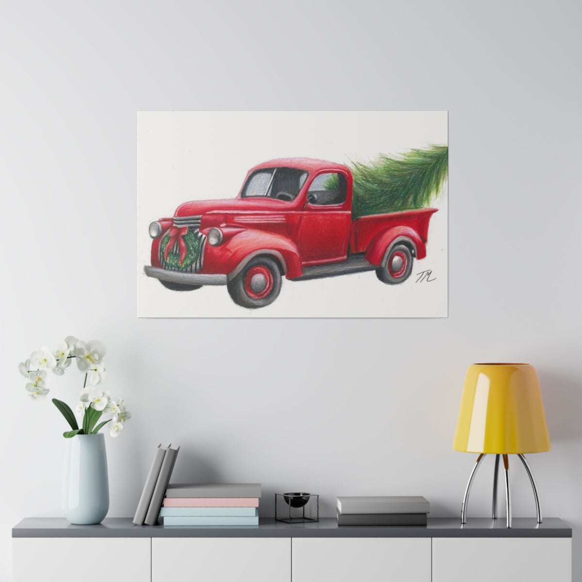 Christmas Truck - Canvas - Tommy Manning Art
