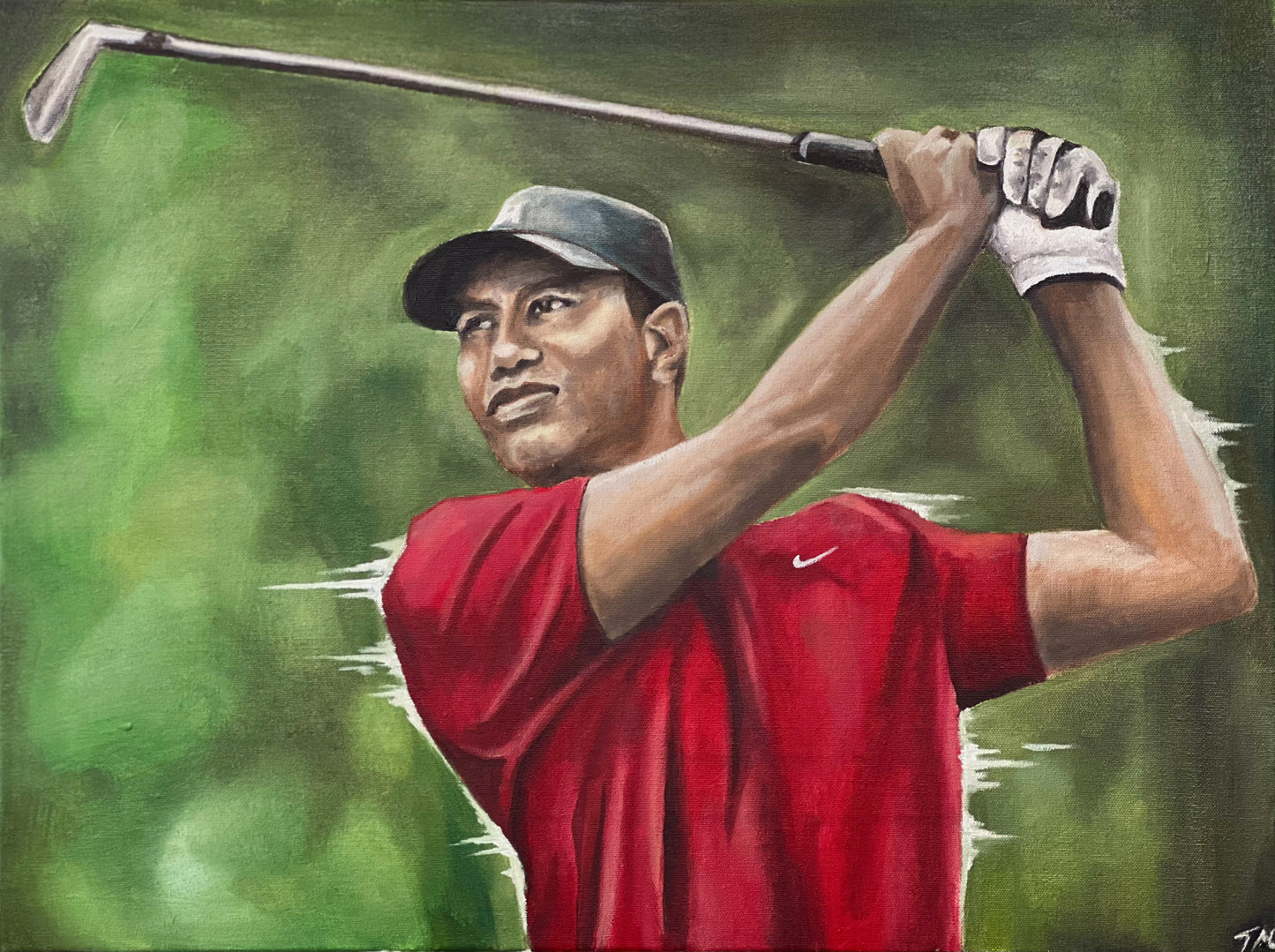 TXGER WOODS - Original Painting - 24x18 - Tommy Manning Art
