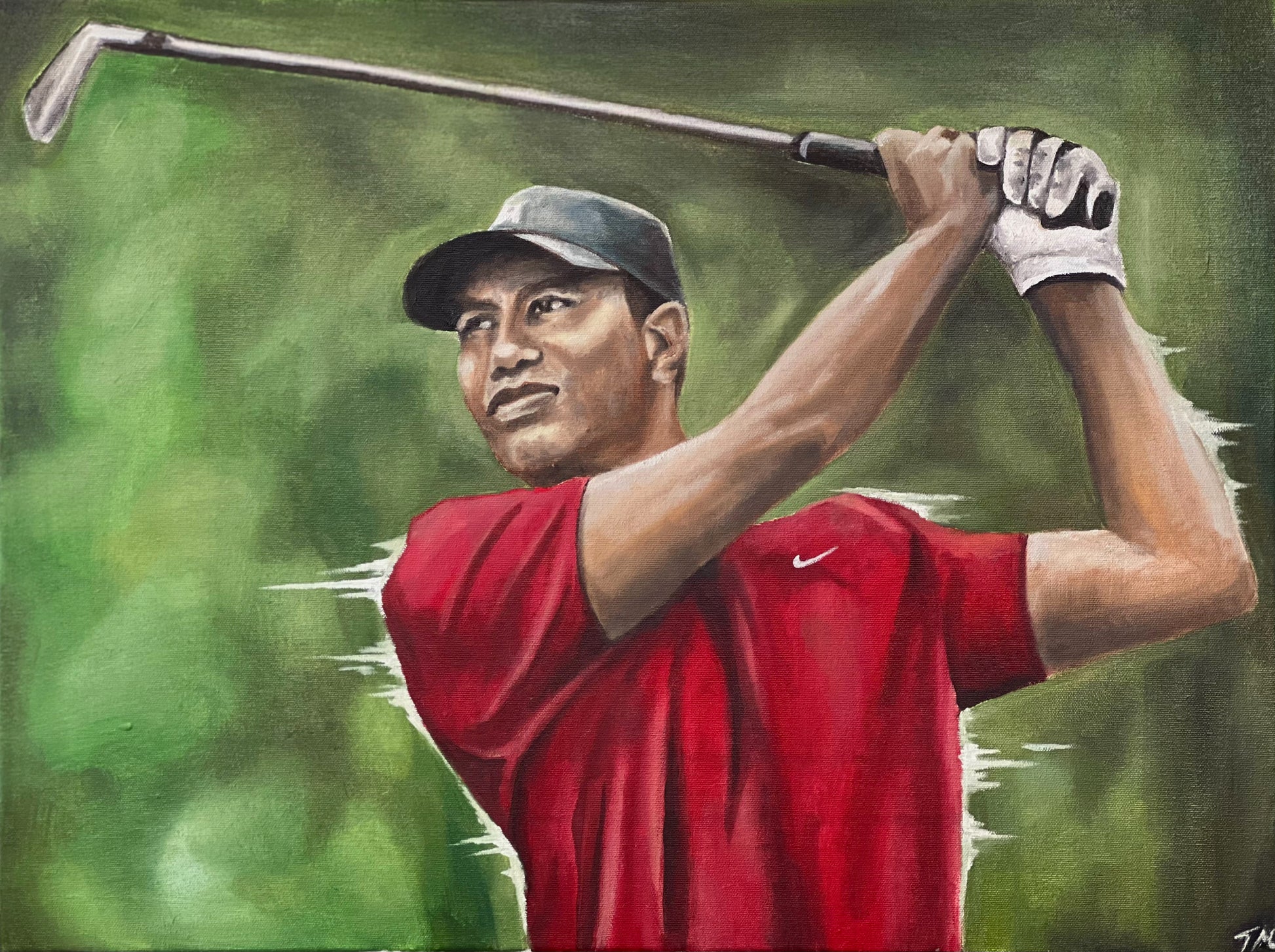 TXGER WOODS - Original Painting - 24x18 - Tommy Manning Art