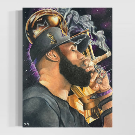 Lebron Cigar - Fine Art Print - Tommy Manning Art