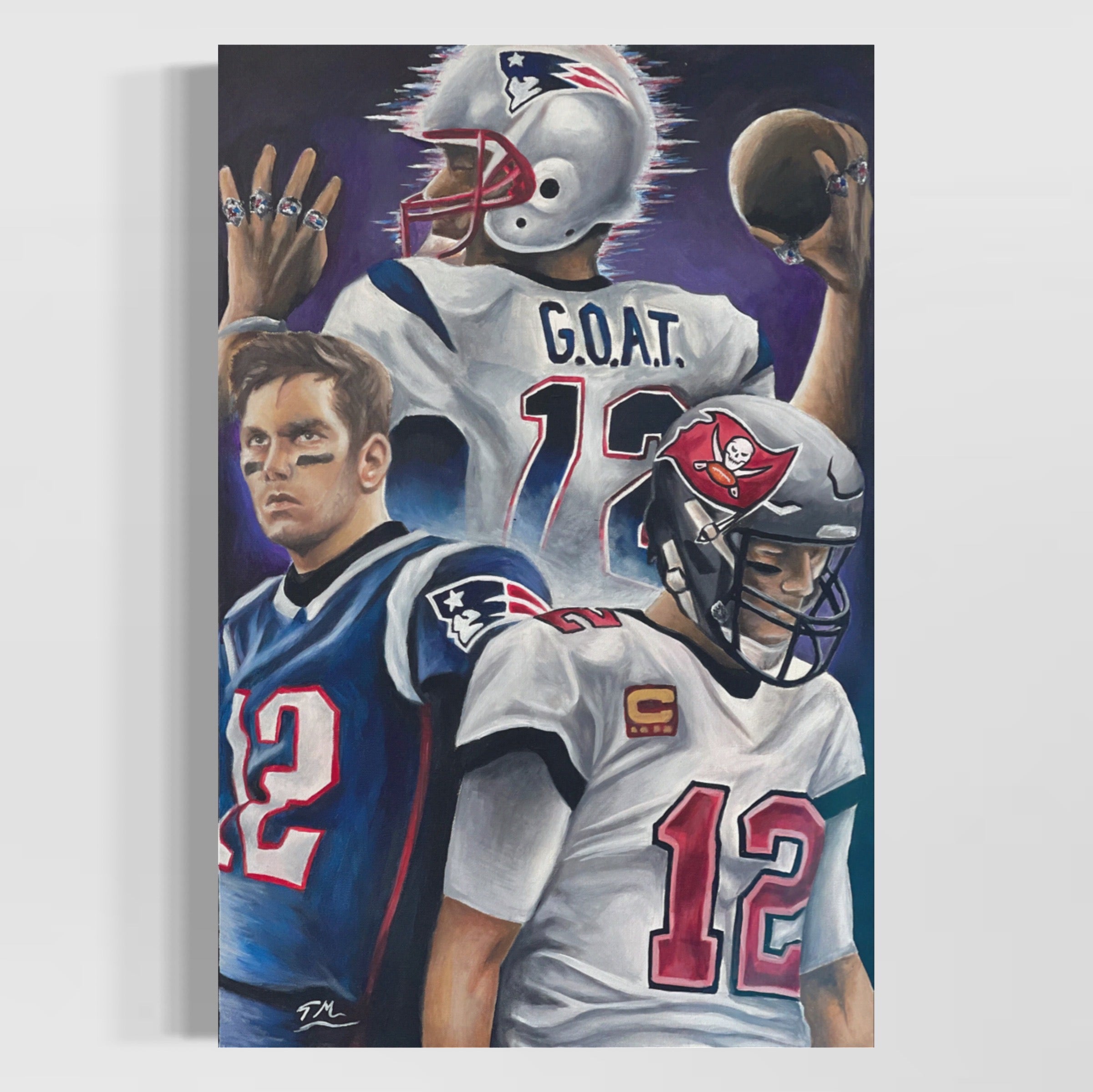 Tom Brady 7 Rings Poster or Canvas (Poster, 24x36)