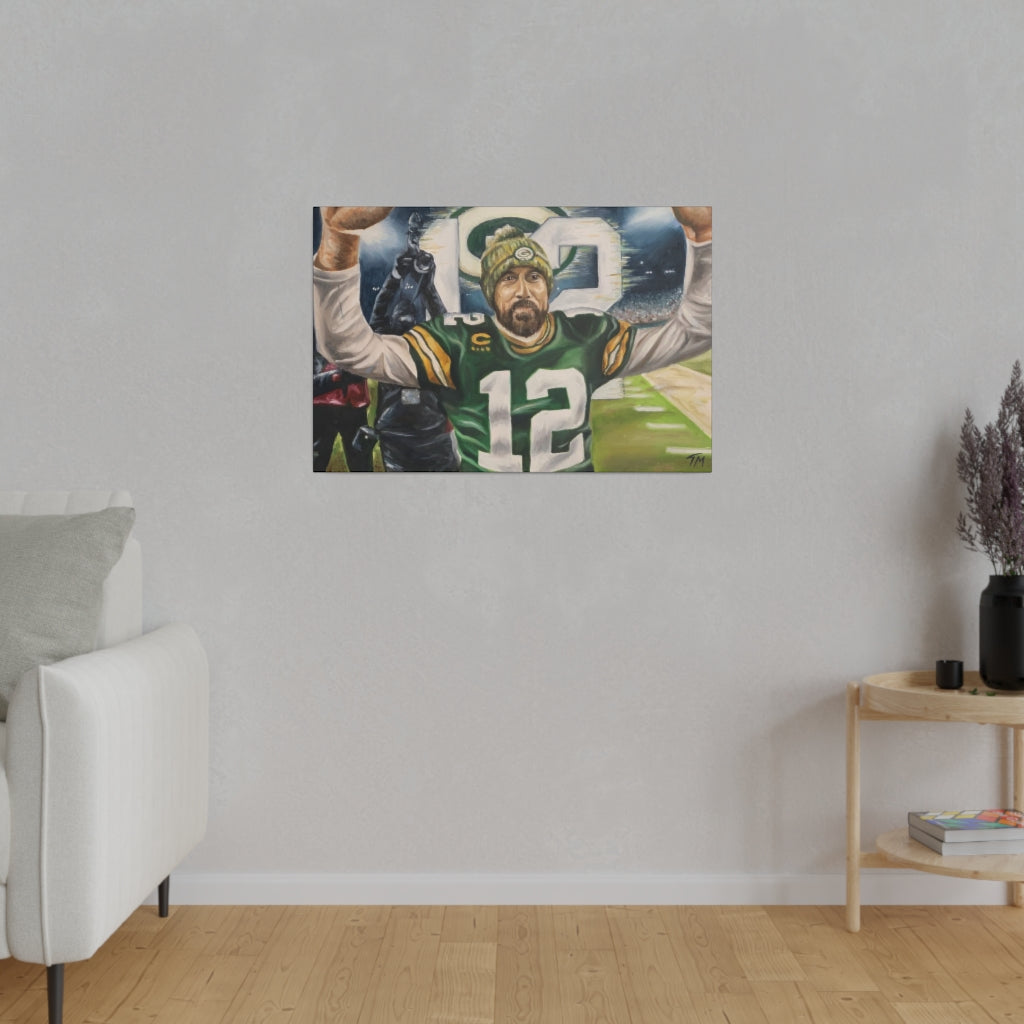 Aaron Rodgers - Canvas - Tommy Manning Art