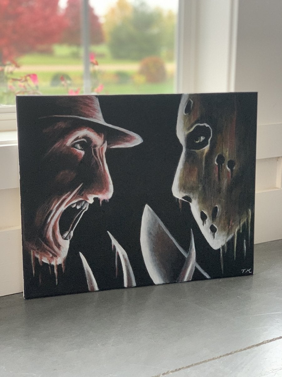 Frxddy V.S. Jxson - Original Painting - Tommy Manning Art