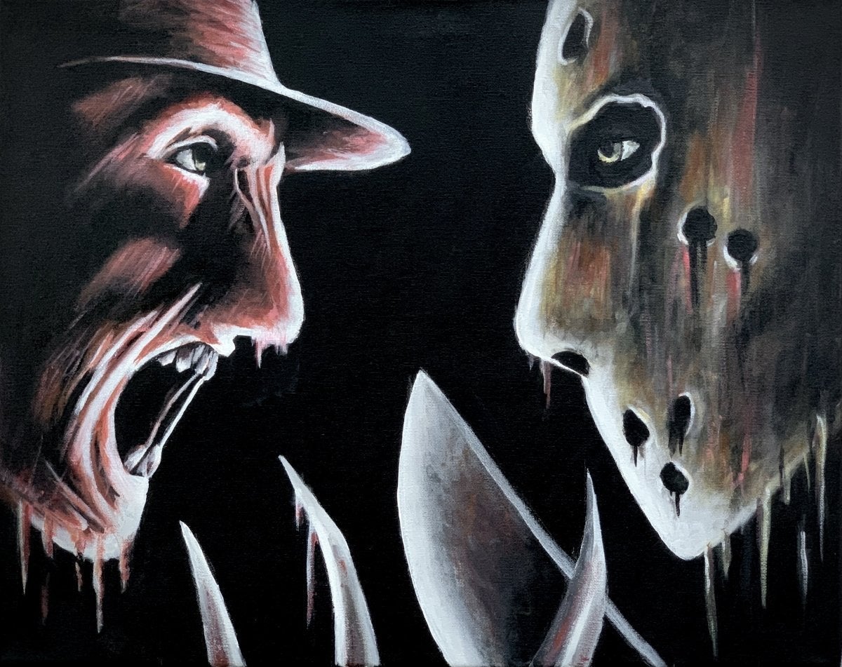 Frxddy V.S. Jxson - Original Painting - Tommy Manning Art
