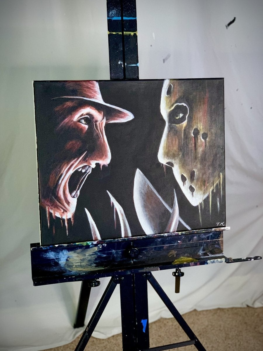 Frxddy V.S. Jxson - Original Painting - Tommy Manning Art
