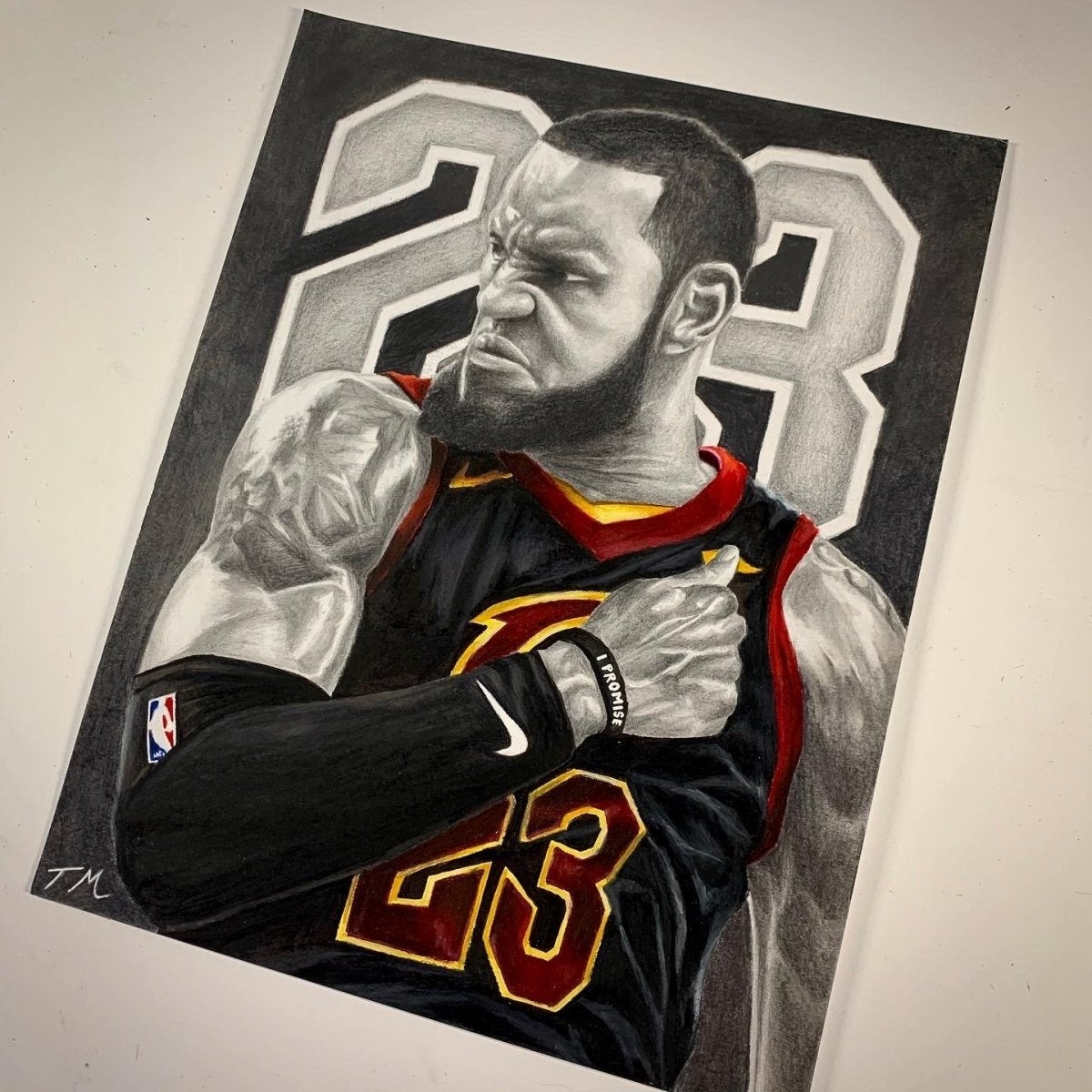KING LXBRON - "King" - Original Drawing - Tommy Manning Art