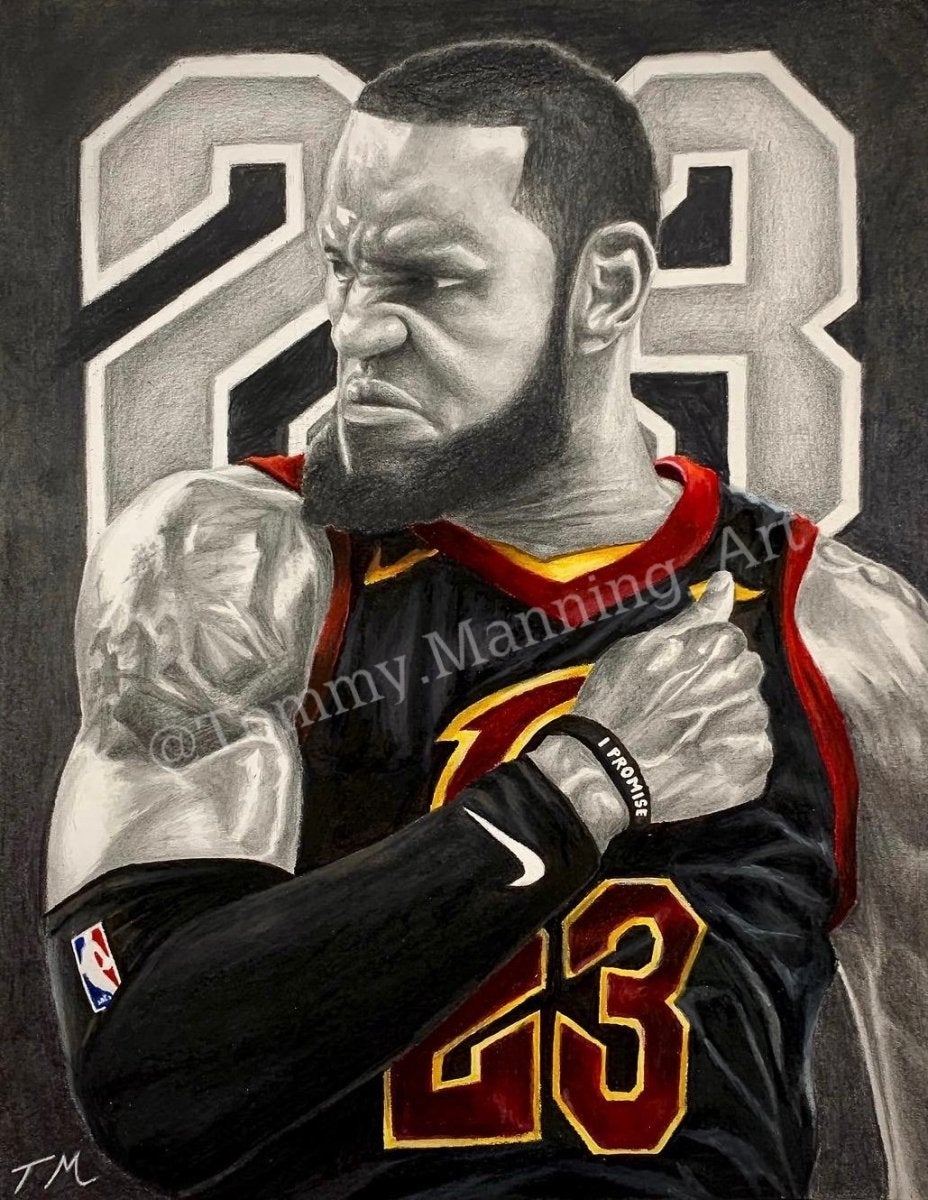 KING LXBRON - "King" - Original Drawing - Tommy Manning Art