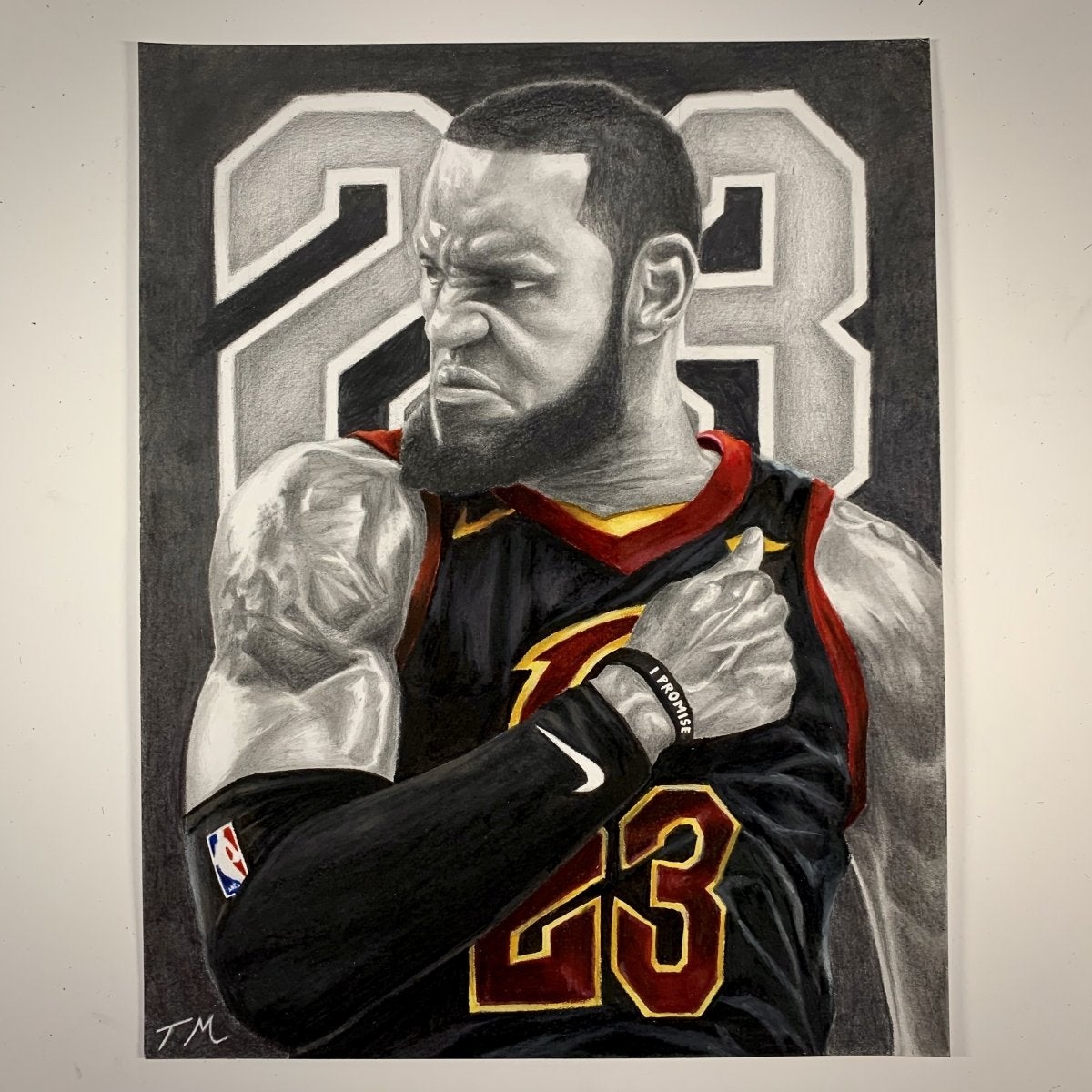 KING LXBRON - "King" - Original Drawing - Tommy Manning Art