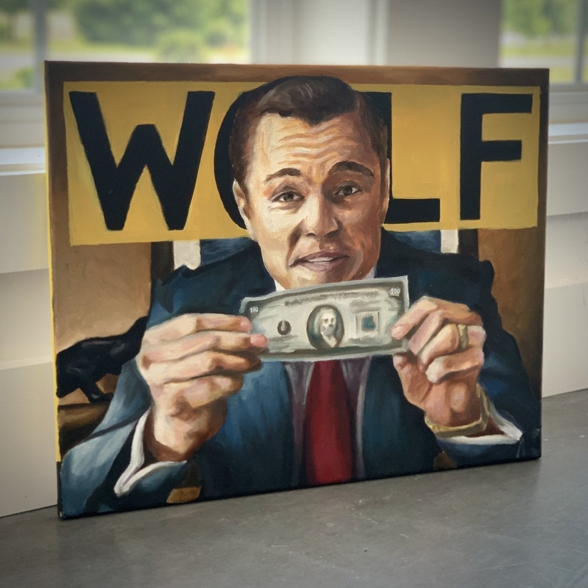 Wolf of Wall Street - "WOLF" - Original Painting - Tommy Manning Art
