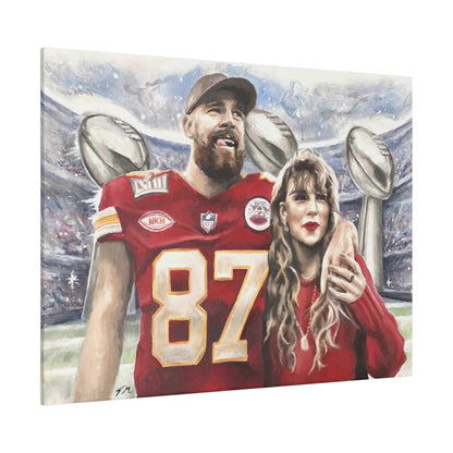 Taylor Swift and Travis Kelce - Canvas Print