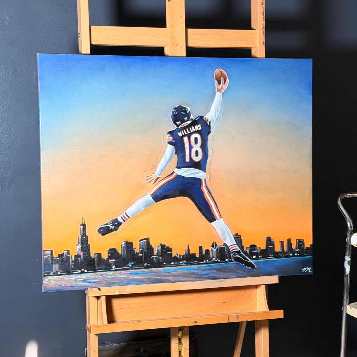 Caleb Williams "JUMPMAN" - Original Painting