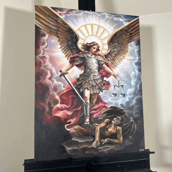 Archangel Michael - 1 of 1 Original Oil Painting - Tommy Manning Art