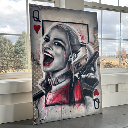 "QUEEN OF MADNESS" Harley Quinn - Original Painting