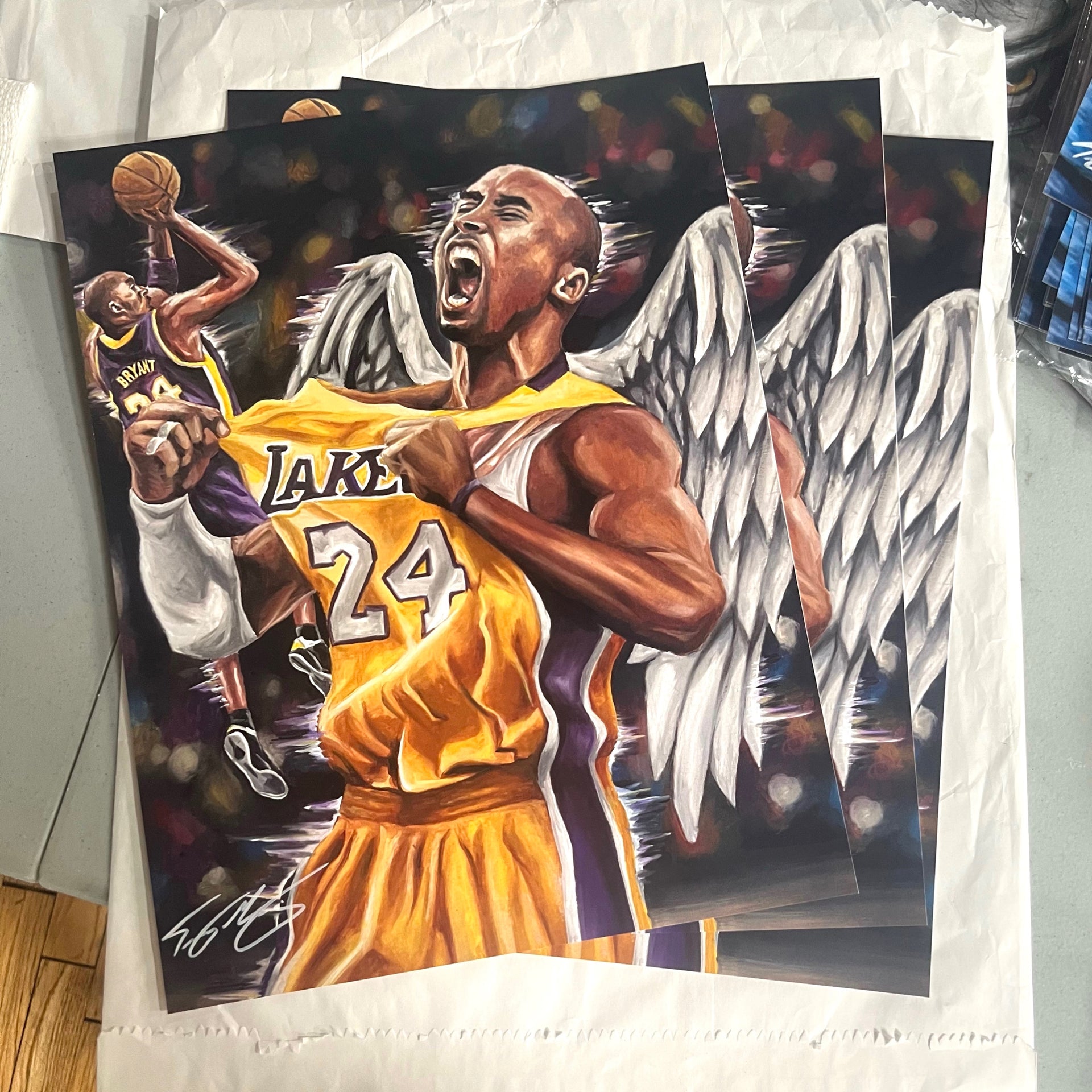 Kobe Bryant - Mamba - Original drawing - Tommy Manning Art