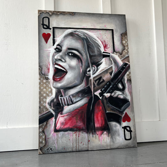 "QUEEN OF MADNESS" Harley Quinn - Original Painting