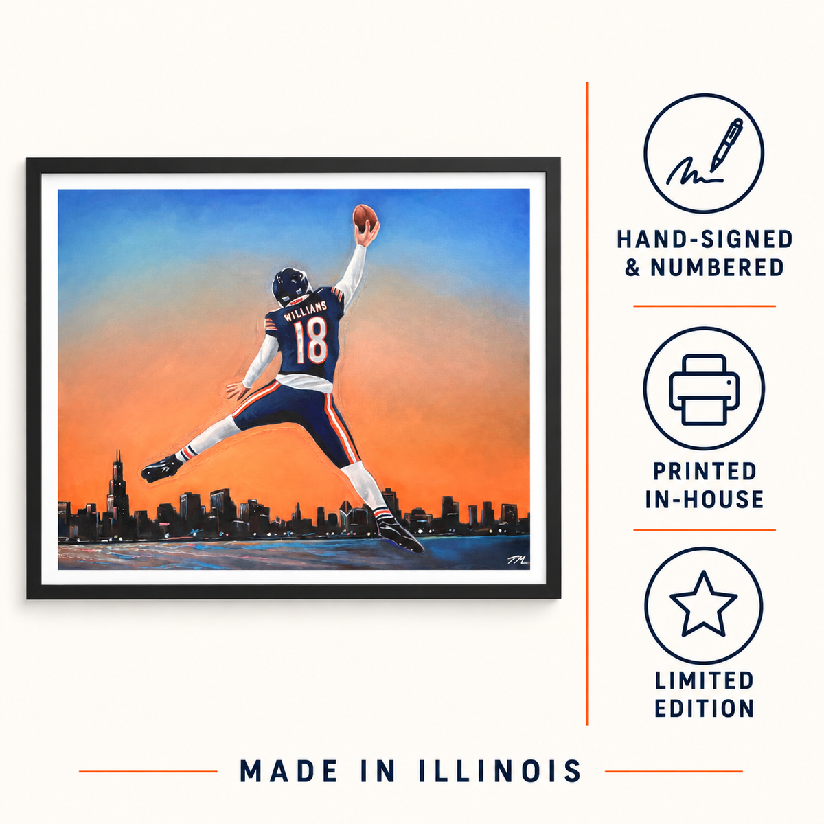 Caleb Williams "Jumpman" Limited Edition Poster Print