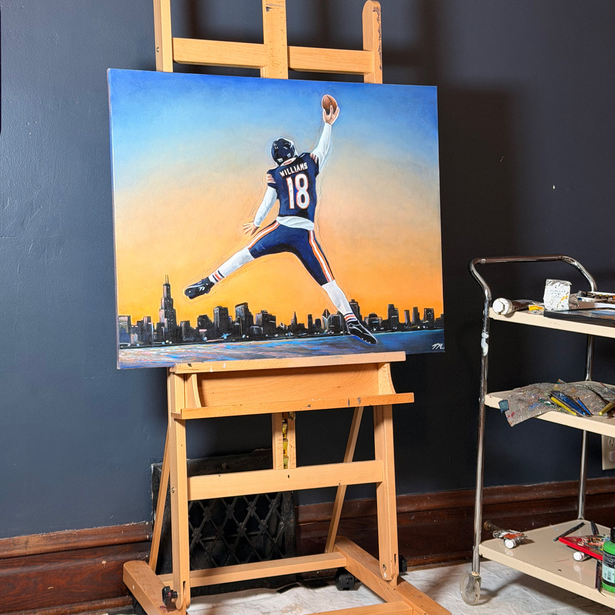 Caleb Williams "JUMPMAN" - Original Painting
