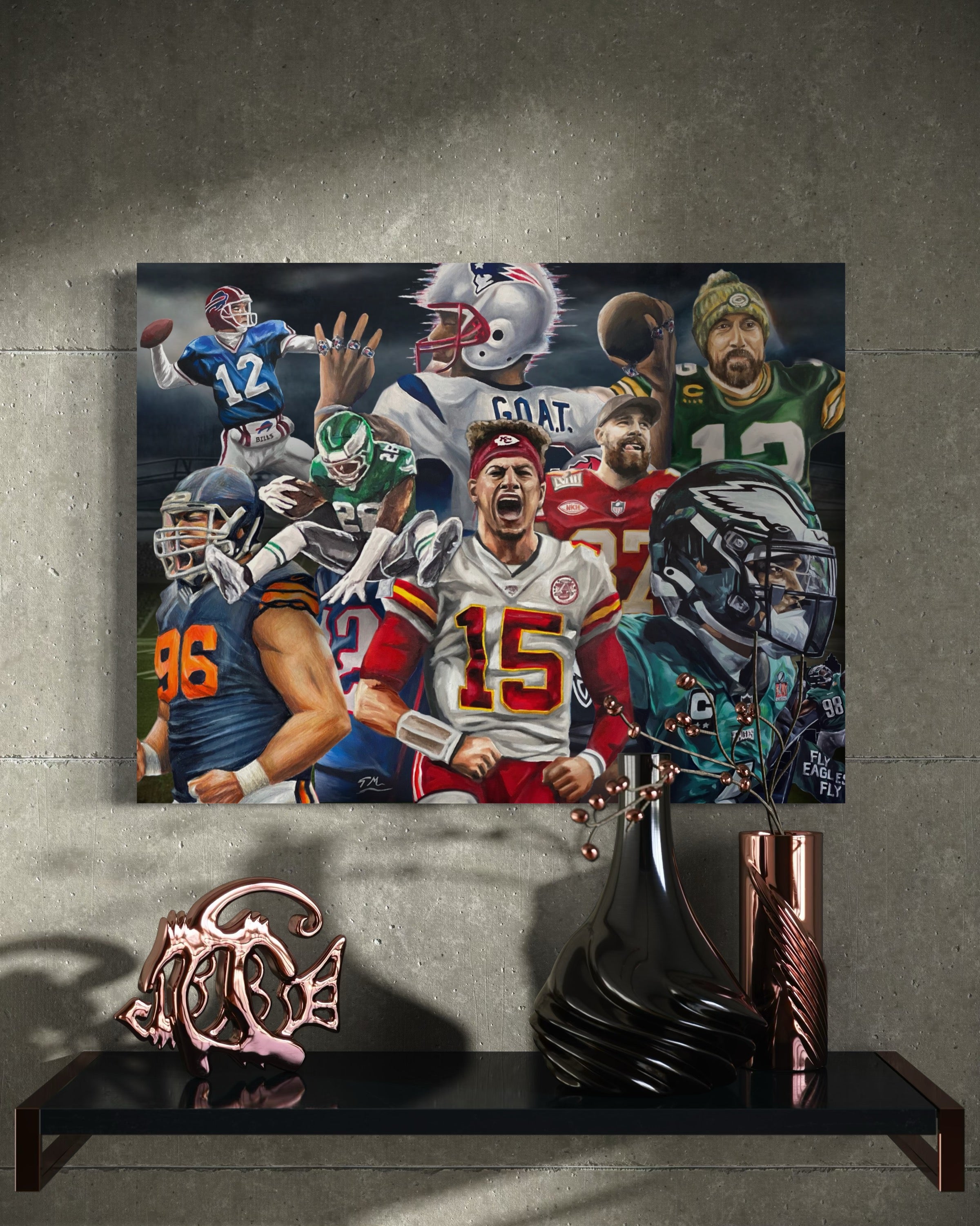 NFL Legends Poster Print | Hand-Painted Art by Tommy Manning