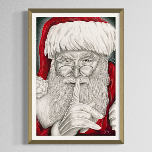 Santa's Secret - Poster Print