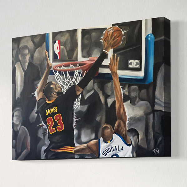 LeBron James BLOCKED BY JAMES Canvas Wall Art Prints – Tommy