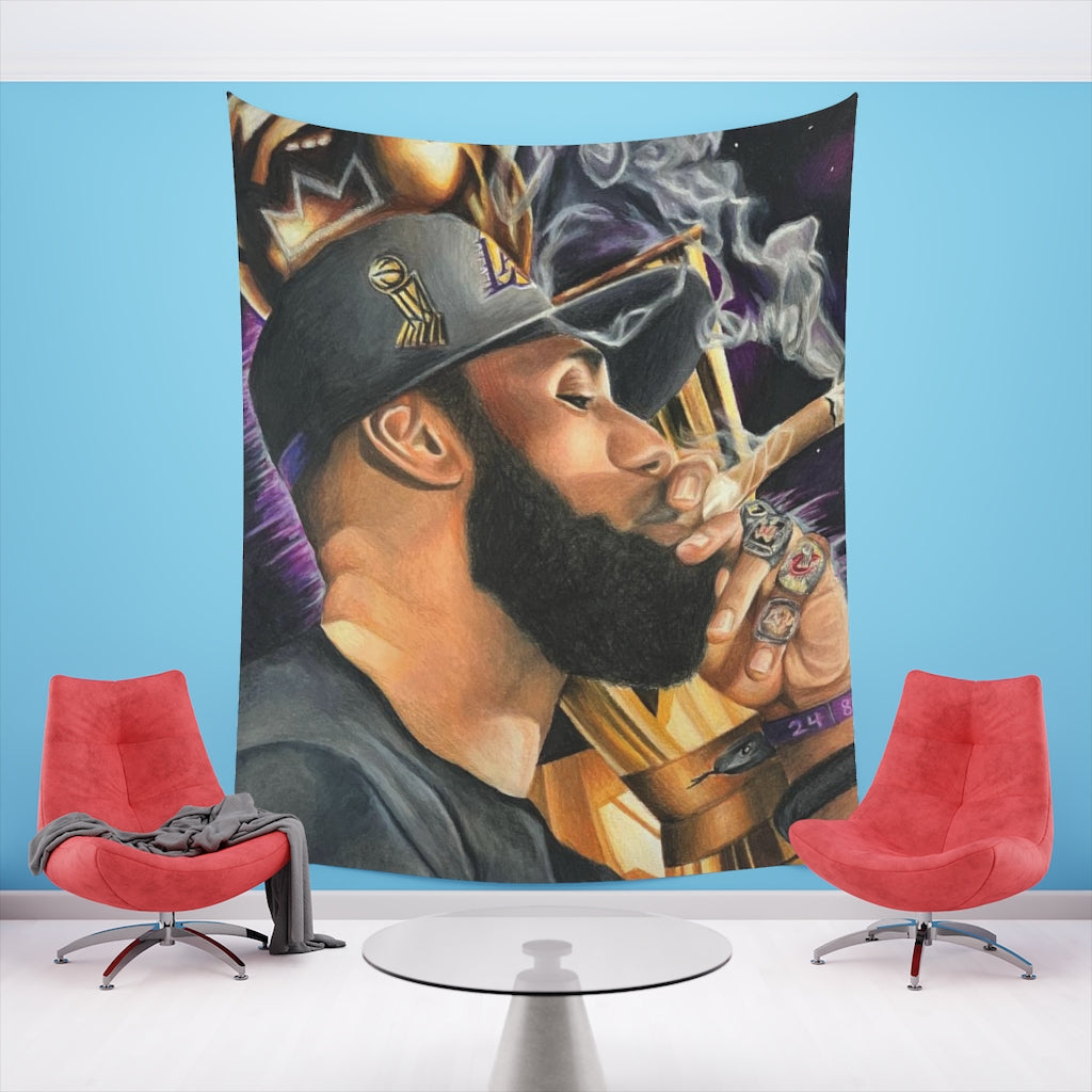 KING LXBRON - Tapestry - Tommy Manning Art