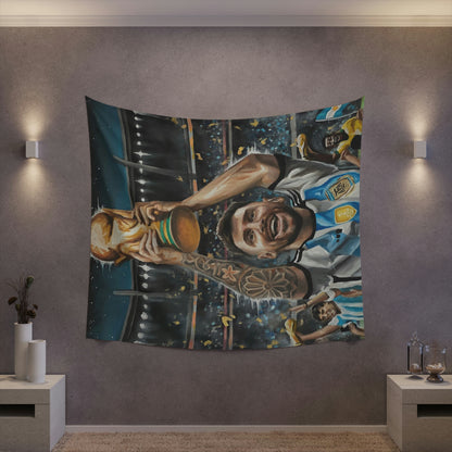 Messi - Tapestry - Tommy Manning Art