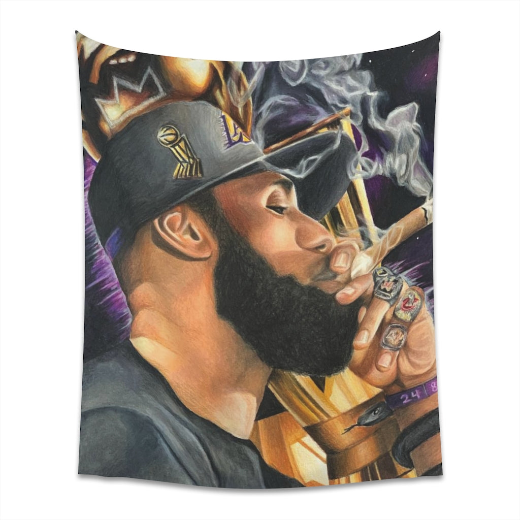 KING LXBRON - Tapestry - Tommy Manning Art