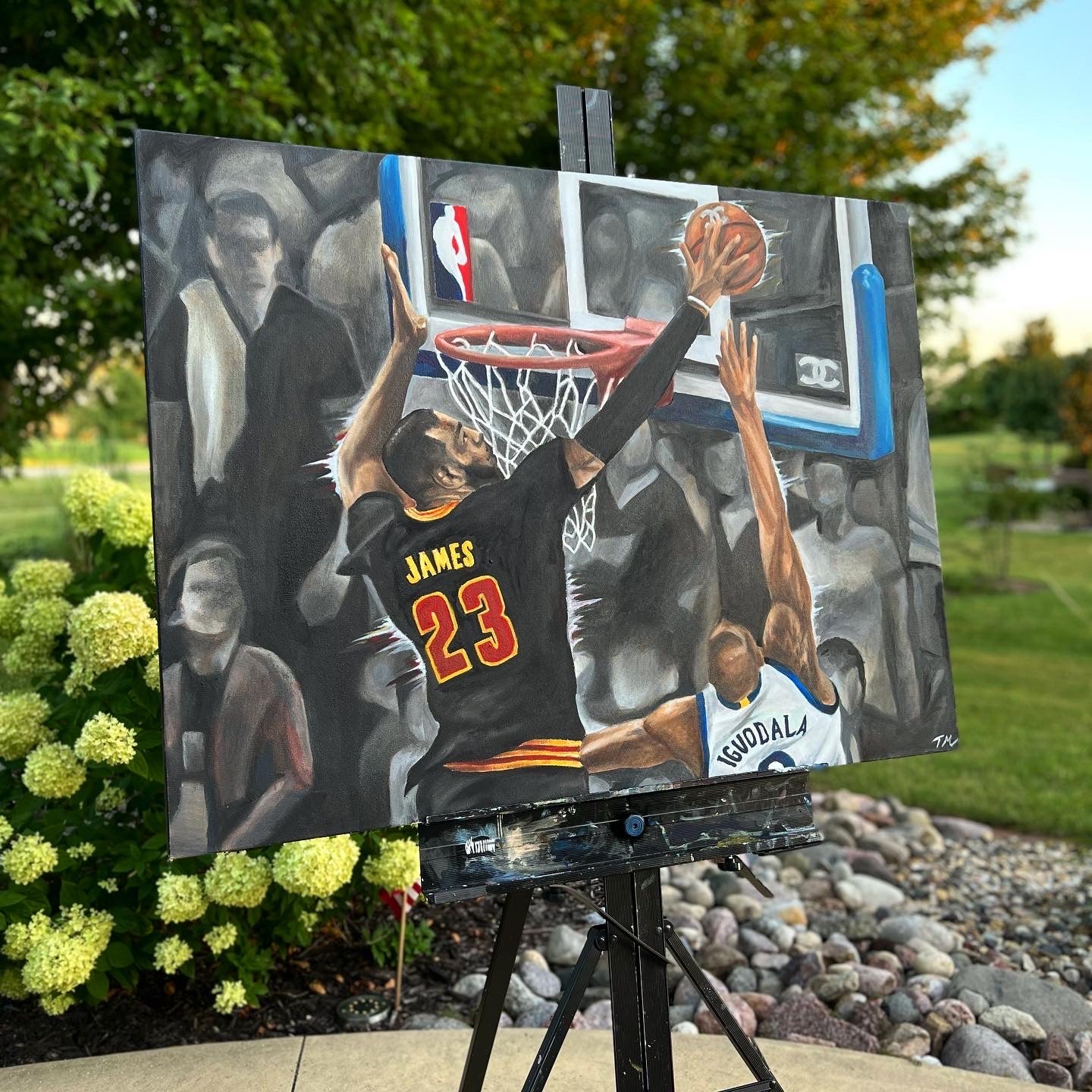 Lebron "Blocked By James" - Original Painting 40x30 - Tommy Manning Art