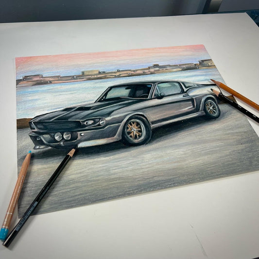 GT 500 - Original Drawing 14x11 - Tommy Manning Art