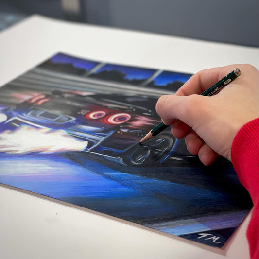 "R35 GTR" - Original Drawing - Tommy Manning Art