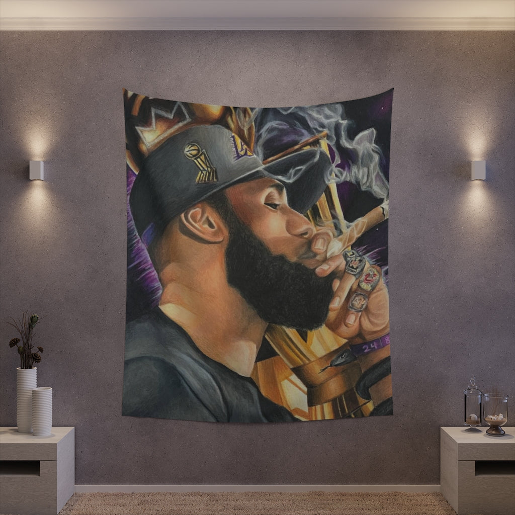 KING LXBRON - Tapestry - Tommy Manning Art